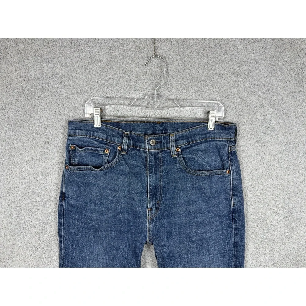 Levis 505 Jeans Mens Actual Size 34x30 Blue Regular Fit Straight Leg Denim Pants